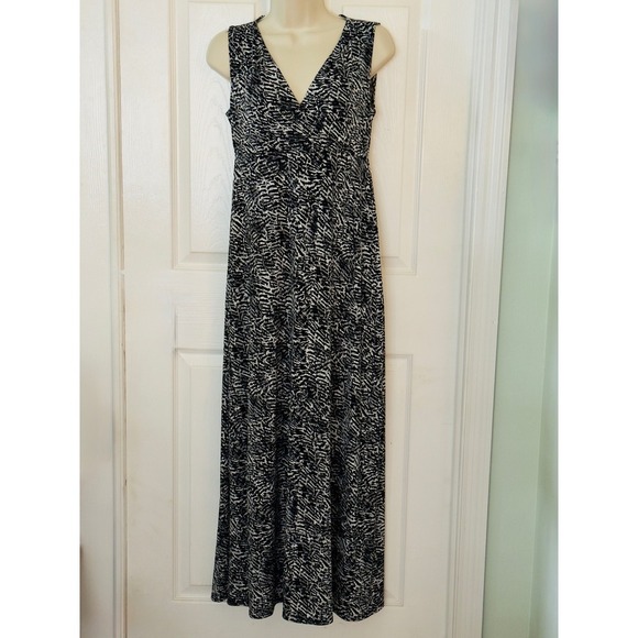 Chico's Dresses & Skirts - Chico's Maxi Dress Women's Black White Abstract Animal Size 0 Small 4